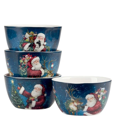 Certified International Santa's Secret Ice Cream Bowls, Set of 4