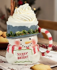 Certified International Snowman Greetings 3D Mugs, Set of 4