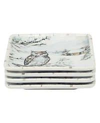 Certified International Winter's Frost Canape Plates, Set of 4