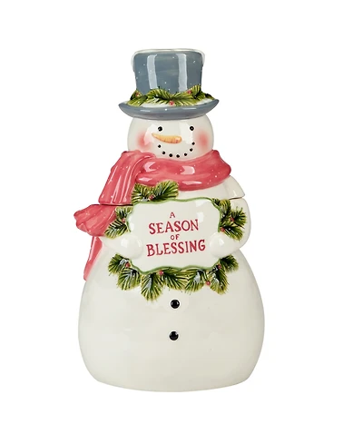 Certified International Snowman Greetings 3D Santa Cookie Jar