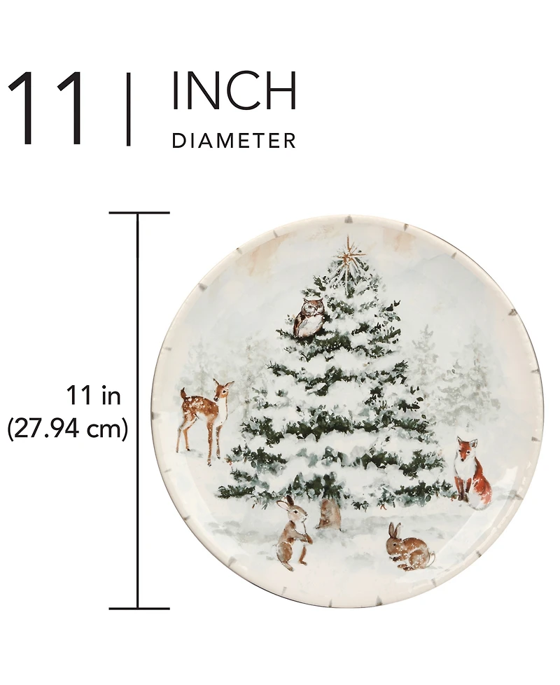 Certified International Winter's Frost Dinner Plates, Set of 4