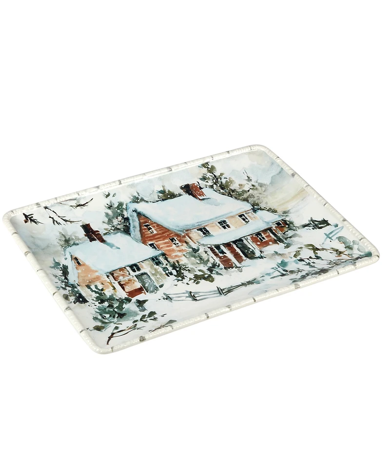 Certified International Winter's Frost Medium Rectangular Platter