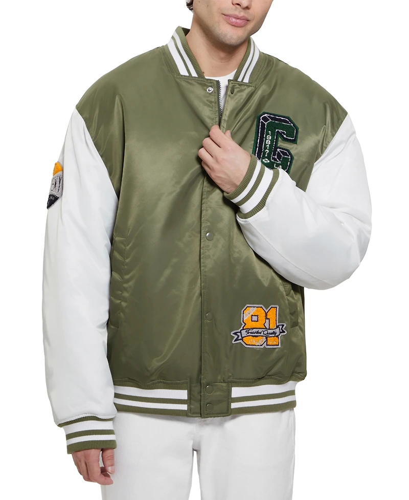 Guess Men's Tyler Varsity Bomber Jacket