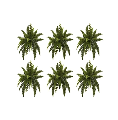 Slickblue Boston Fern Artificial Plant for Lush Indoor Decor (Set of 6)