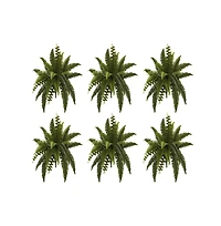 Slickblue Boston Fern Artificial Plant for Lush Indoor Decor (Set of 6)