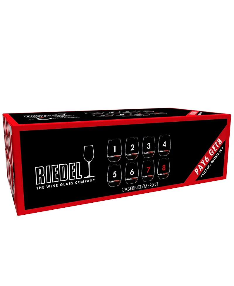 Riedel O Cabernet & Merlot Wine Glasses 8 Piece Value Set