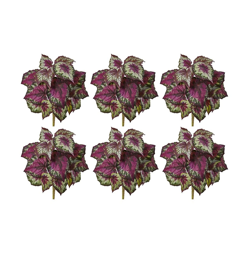 Slickblue Wax Begonia Bush for Bright and Lush Indoor Decor (Set of 6)
