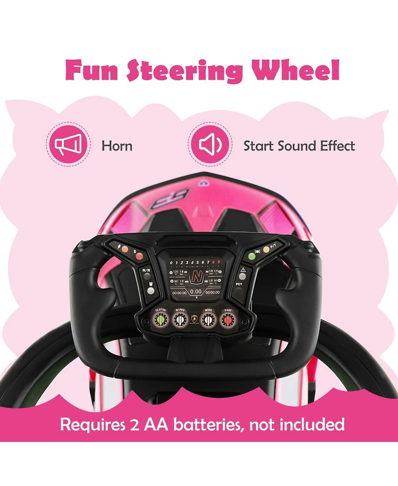 Sugift 3-in-1 Licensed Lamborghini Ride on Push Car with Handle Guardrail