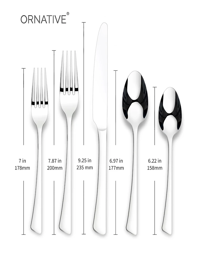 Ornative Abril Mirror 20 Piece Flatware Set, Service for 4