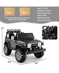 Sugift 12V 2-Seat Licensed Kids Ride On Toyota FJ40 Car with 2.4G Remote Control