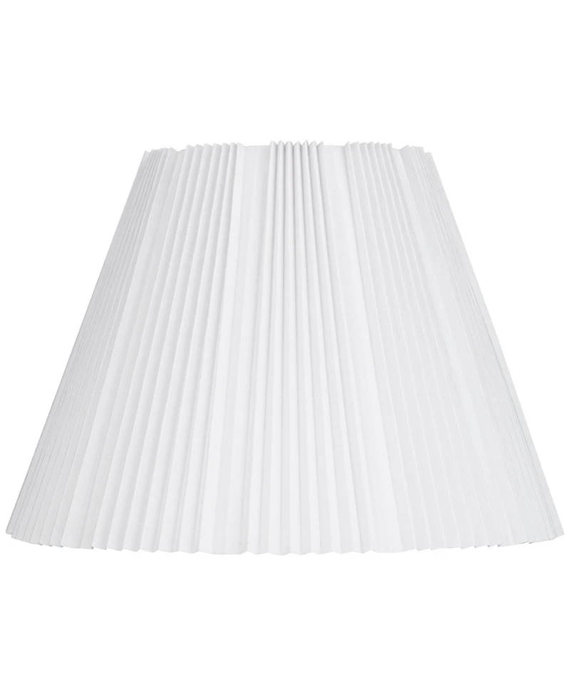 Springcrest Collection Hardback Knife Pleated Empire Lamp Shade White Large 9" Top x 17" Bottom x 12.25" Slant Spider with Harp and Fin