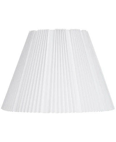Springcrest Collection Hardback Knife Pleated Empire Lamp Shade White Large 9" Top x 17" Bottom x 12.25" Slant Spider with Harp and Fin