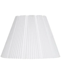 Springcrest Collection Hardback Knife Pleated Empire Lamp Shade White Large 9" Top x 17" Bottom x 12.25" Slant Spider with Harp and Fin