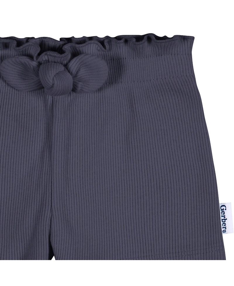 Gerber Toddler Girls Pull-On Knit Shorts, 3-Pack