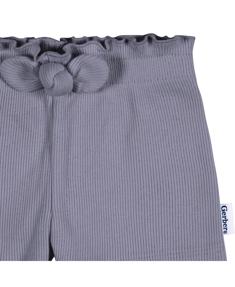 Gerber Toddler Girls Pull-On Knit Shorts, 3-Pack