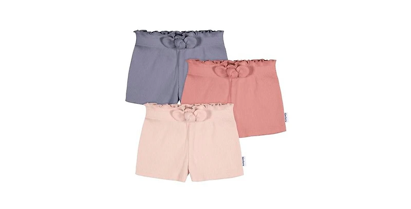 Gerber Toddler Girls Pull-On Knit Shorts, 3-Pack