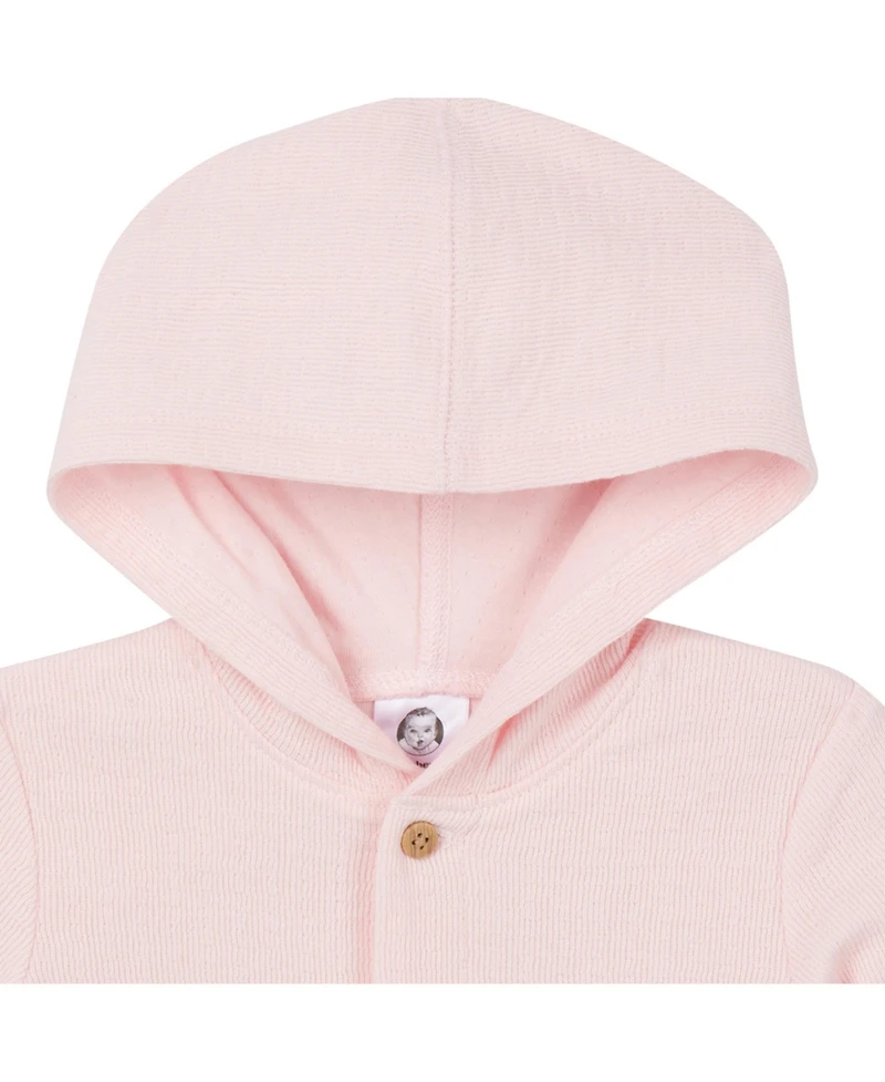 Gerber Baby Girls Hooded Long Sleeve Romper