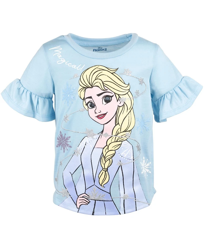 Frozen Toddler Girls Disney Princess Moana Mermaid Floral T-Shirt and Leggings Outfit Set to