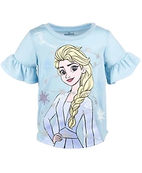 Frozen Toddler Girls Disney Princess Moana Mermaid Floral T-Shirt and Leggings Outfit Set to