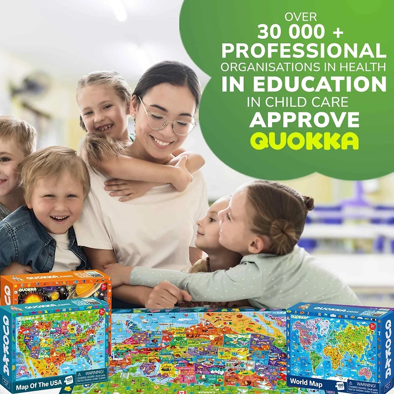 Quokka 100 Pieces Search and Find Floor Jigsaw Puzzles for Kids Ages 4-6 - 3 Set Educational Puzzles