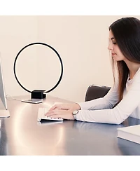 Circle 15" Dimmable Modern Led Desk Lamp with Usb Port