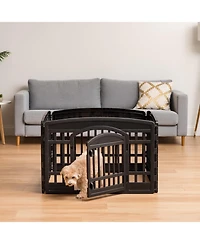 Iris Usa 24" Exercise 4-Panel Pet Playpen with Door, Dog Playpen, Puppy Playpen, for Puppies and Small Dogs, Keep Pets Secure, Easy Assemble, Fold It