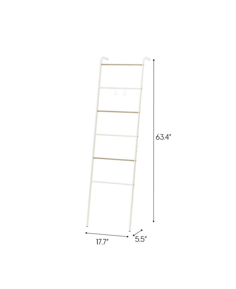 Iris Usa Free-Standing Clothing Rack, Clothes Organizer, Ladder Style, Metal Garment Rack, White