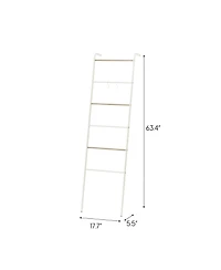 Iris Usa Free-Standing Clothing Rack, Clothes Organizer, Ladder Style, Metal Garment Rack, White