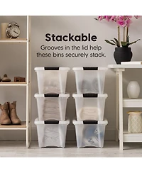 Iris Usa 13 Qt Stackable Plastic Storage Bins with Lids, 4 Pack - Bpa-Free, Made in Usa