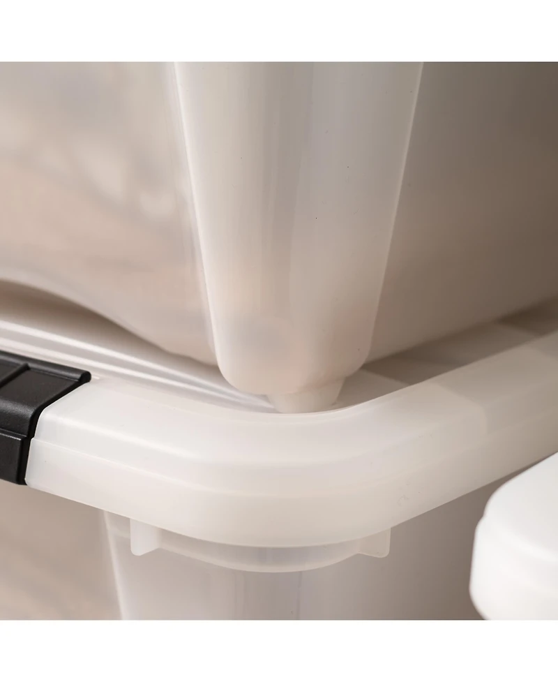 Iris 6 Pack 19qt Plastic Storage Bin with Lid and Secure Latching Buckles, Pearl