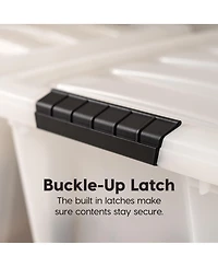 Iris 6 Pack 19qt Plastic Storage Bin with Lid and Secure Latching Buckles, Pearl