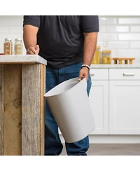 Iris Usa Iris 6 Gallon Plastic Trash-Can for Bathroom-Kitchen-Bedroom, Gray, Set of 3