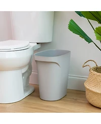 Iris Usa Iris 6 Gallon Plastic Trash-Can for Bathroom-Kitchen-Bedroom, Gray, Set of 3