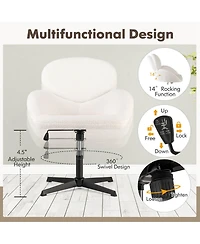 Criss Cross Chair Swivel Cross Legged Chair with Adjustable Height for Home Office