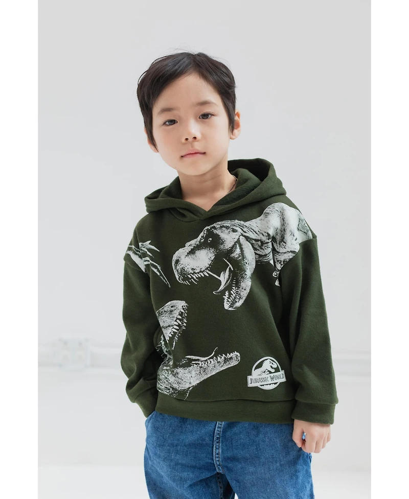 Jurassic World Toddler Boys Dinosaur T-Rex Fleece Pullover Hoodie to