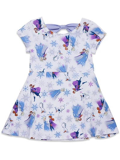 Frozen Little Girls Disney Elsa Princess Anna Olaf Christmas Skater Dress to