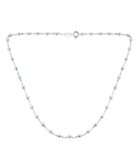 Bling Jewelry Dainty Sterling Silver Petite 3MM Round Bead Station Ball Necklace Shinny 16 Inch
