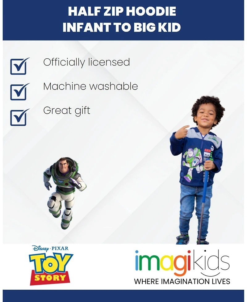Disney Boys Fleece Half Zip Hoodie to (12 Months - 18-20)
