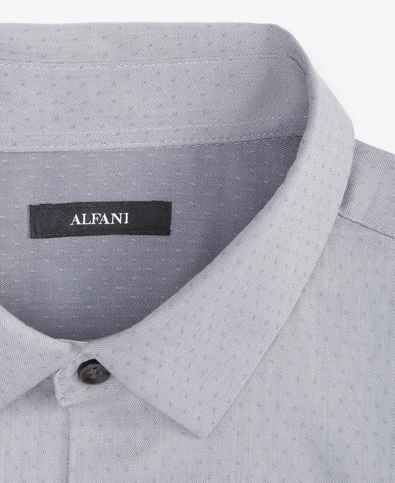 Alfani Men's Modern Classic-Fit Stretch Dot Dobby Button-Down Shirt, Created for Macy's