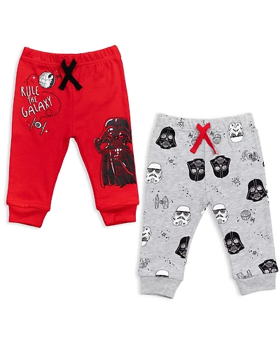 Star Wars Baby Boys Darth Vader Stormtrooper C-3PO Chewbacca R2-D2 Yoda 2 Pack Jogger Pants Newborn to