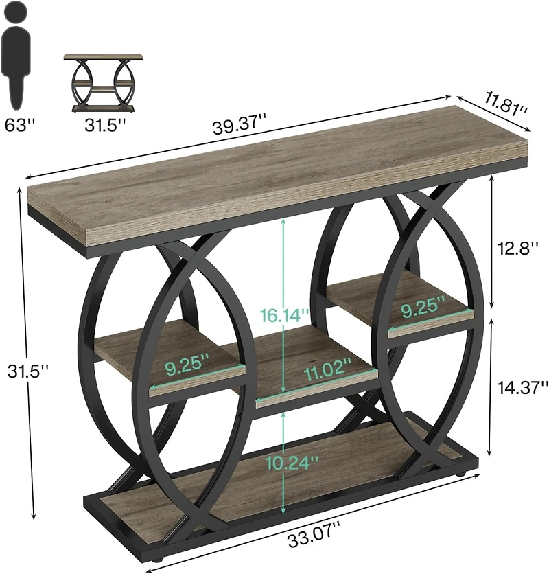 Tribesigns 70.9-Inch Extra Long Console Table, Wood Sofa Table Behind Couch Narrow Long, 2-Tier Entryway Accent Table with Storage for Living Room, Ha