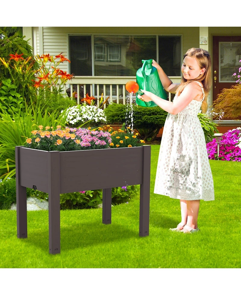 Slickblue Raised Bed Grow Box Self-Watering Planter Stand with Water Level Monitor