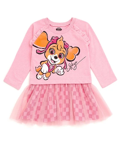 Paw Patrol Little Girls Skye French Terry Dress to