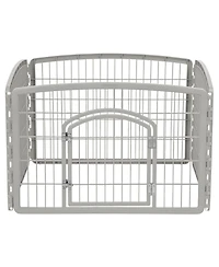 Iris Usa 24-inch Exercise 4-Panel Pet Playpen with Door, Silver