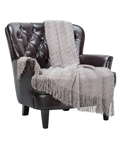 Chanasya Premium Rust Brown Throw Blanket With Tassels