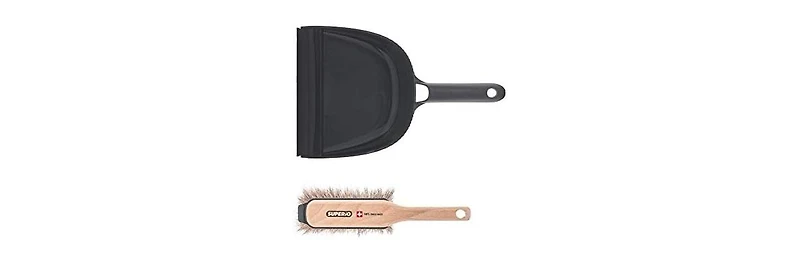 Superio Brush & Dustpan Set, Synthetic Grey White Bristles with Plastic