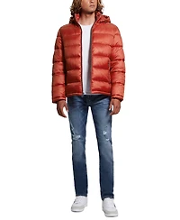 Guess Men's Adam Puffer Jacket with Removable Hood