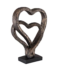 Kensington Hill Interlocking Hearts 11 3/4" High Bronze Finish Sculpture