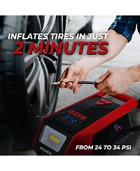 Bullseye 150 Psi Handheld Tire Inflator with Digital Pressure Gauge, Sound and Light Alert