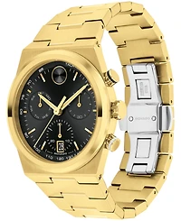 Movado Men's Bold Quest Swiss Quartz Chrono Ionic Plated Light Gold Steel Watch 42mm